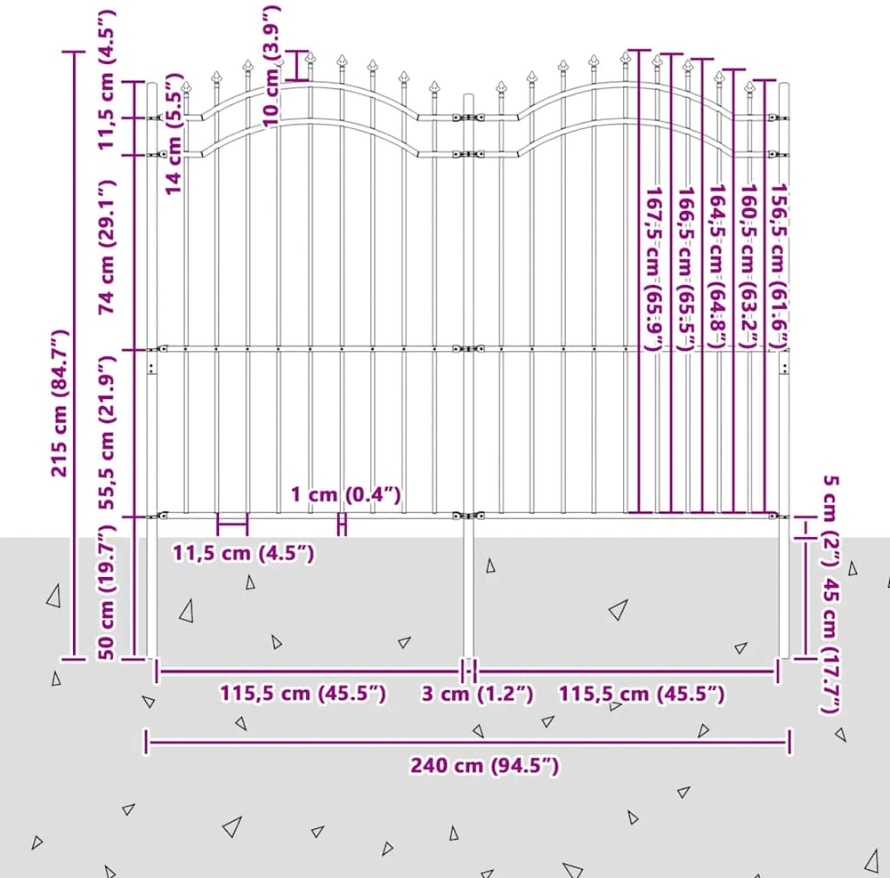 Sodo tvora WOERDEN 240 x 215 cm Balta