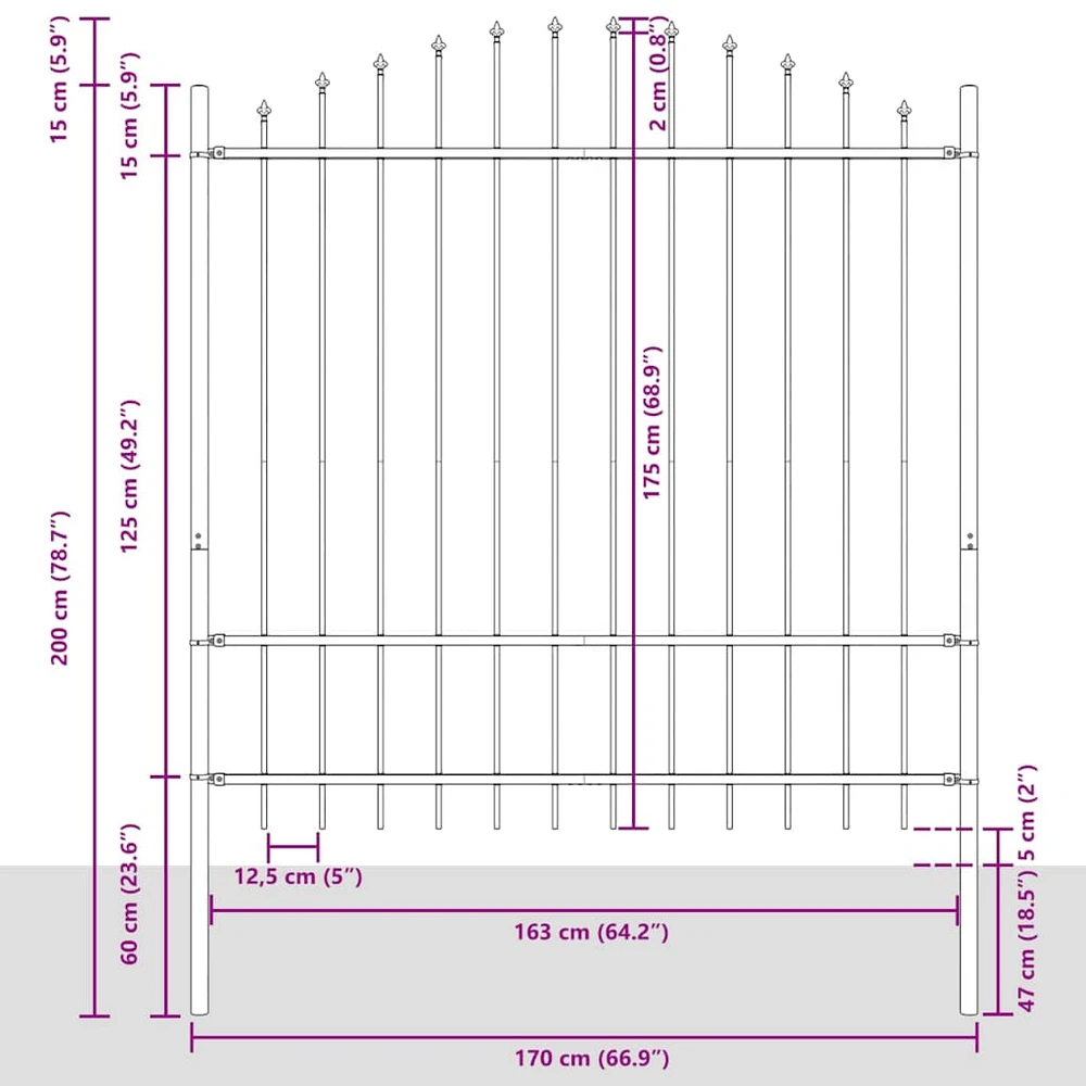 Sodo tvora WOERDEN 5 vnt. 170 x 215 cm Balta