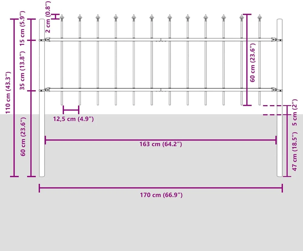 Sodo tvora WOERDEN 9 vnt. 15,3 x 0,6 m Miltelinis plienas Balta