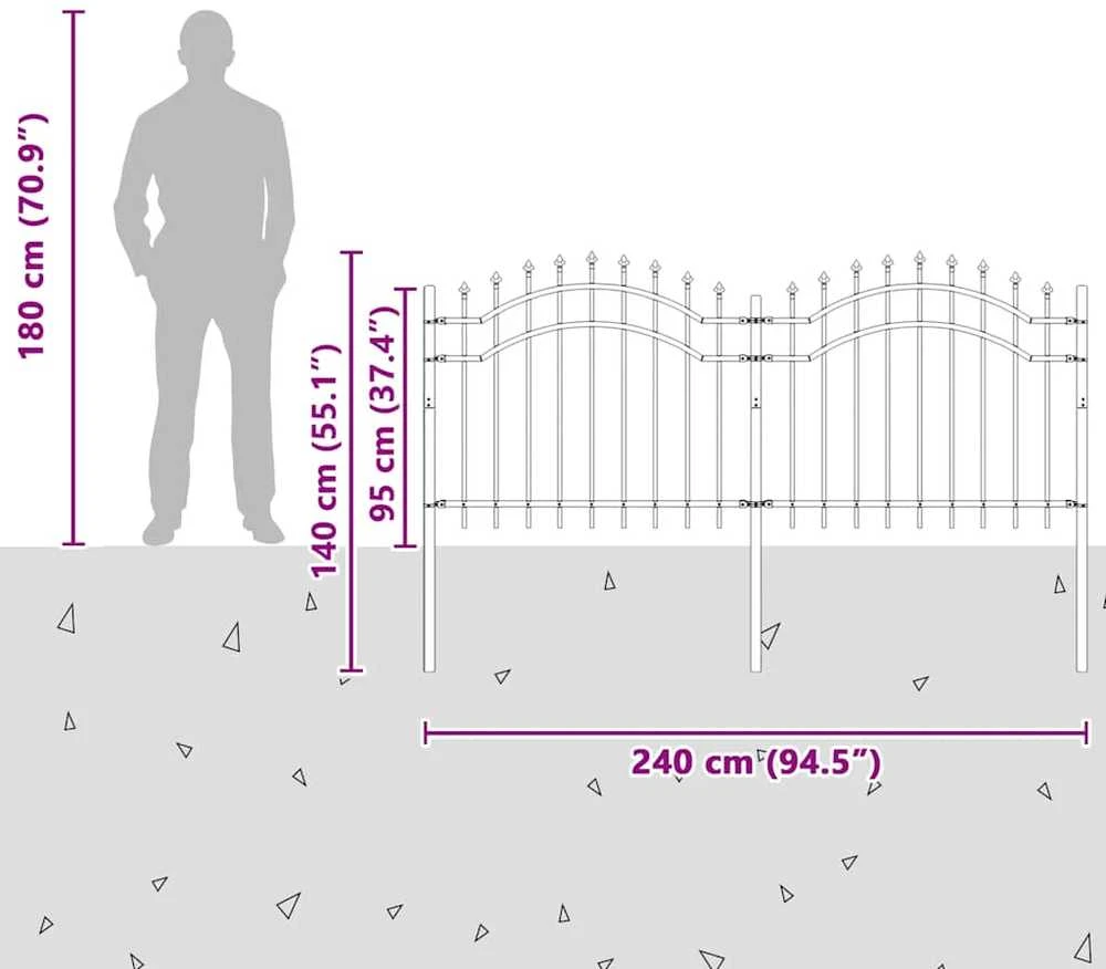 Sodo tvora su smailiomis viršūnėmis, juoda, 140cm, plienas