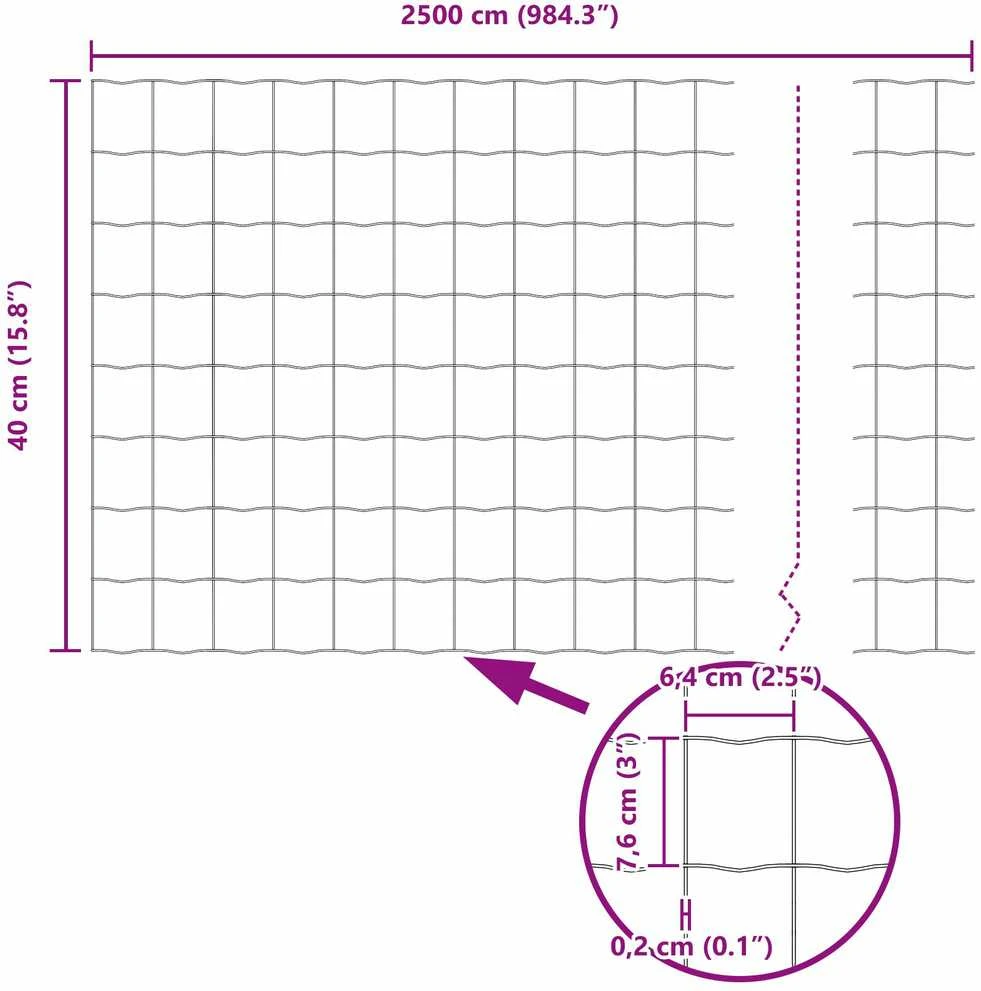 Euro tvoros su stulpu 25 x 0,4 m Galvanizuotas plienas