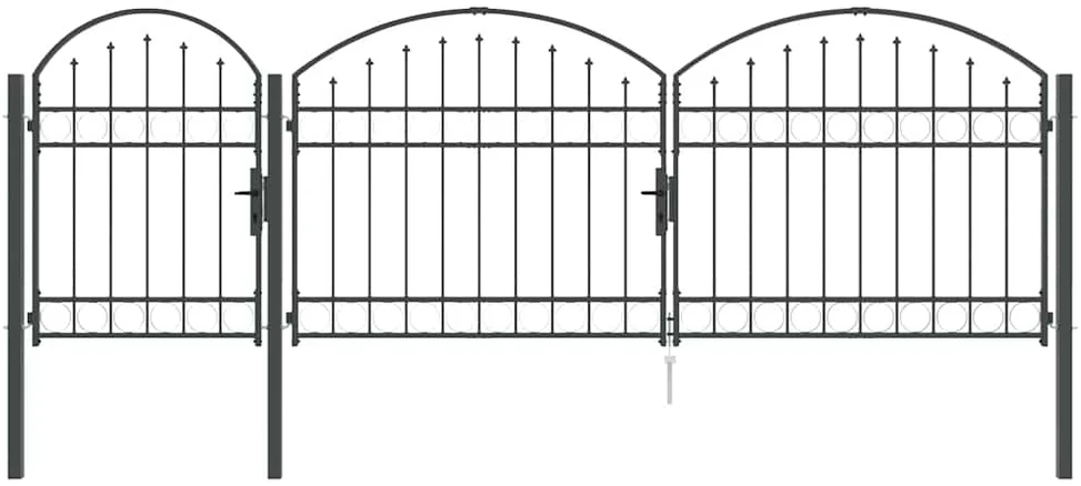 Sodo tvorelės vartai su arkiniu viršumi ASSEN 4 x 1,25 m Pilka