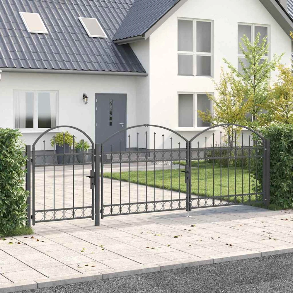 Sodo tvorelės vartai su arkiniu viršumi ASSEN 4 x 1,25 m Pilka