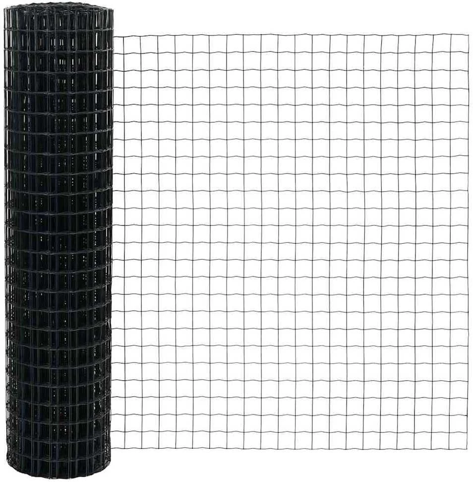 Euro tvoros su stulpu 25 x 1 m PVC dengtas plienas Pilka
