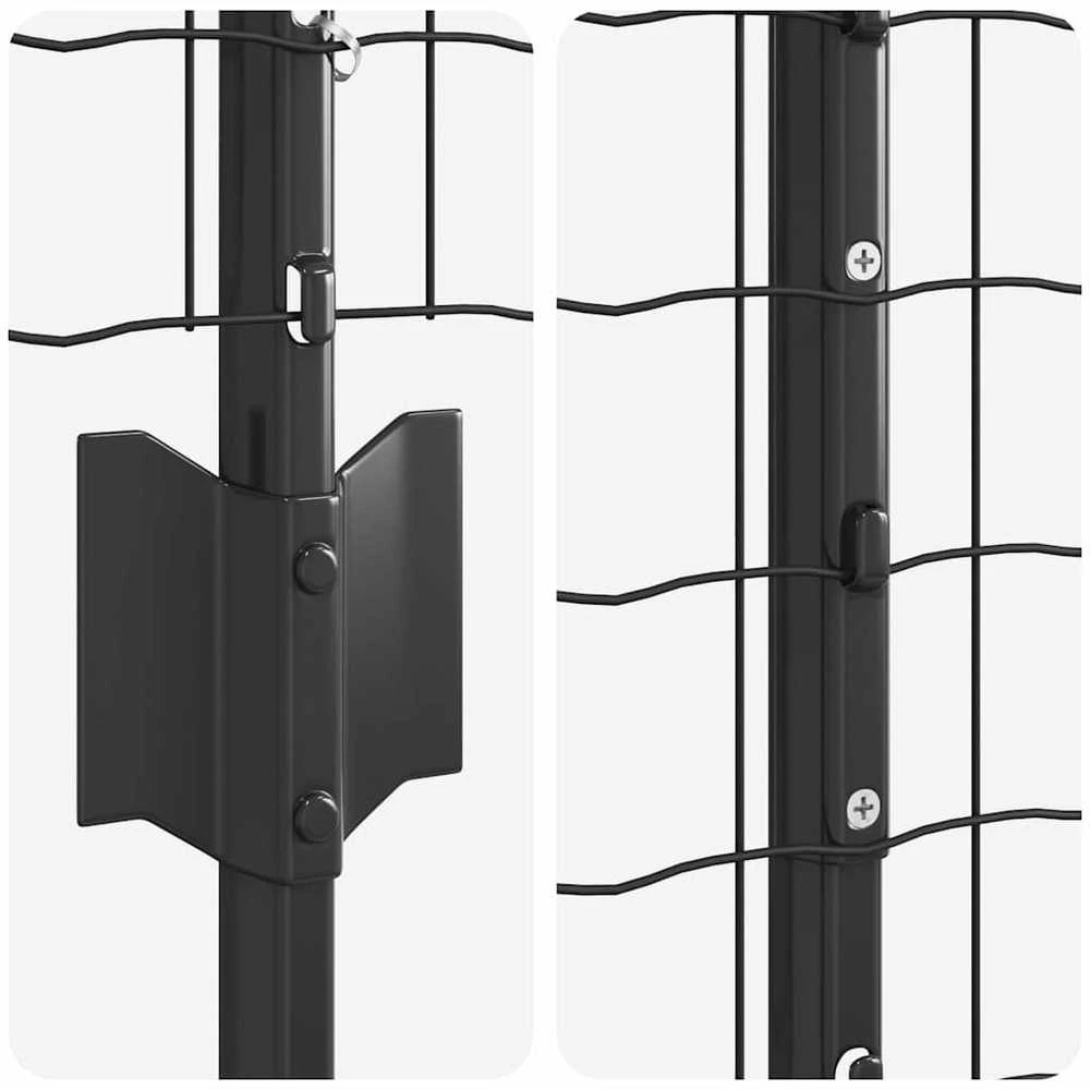 Euro tvoros su stulpu 25 x 1 m PVC dengtas plienas Pilka