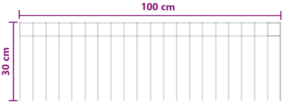 Sodo tvoros plokštė 24 vnt. 100 x 30 cm Galvanizuotas plienas