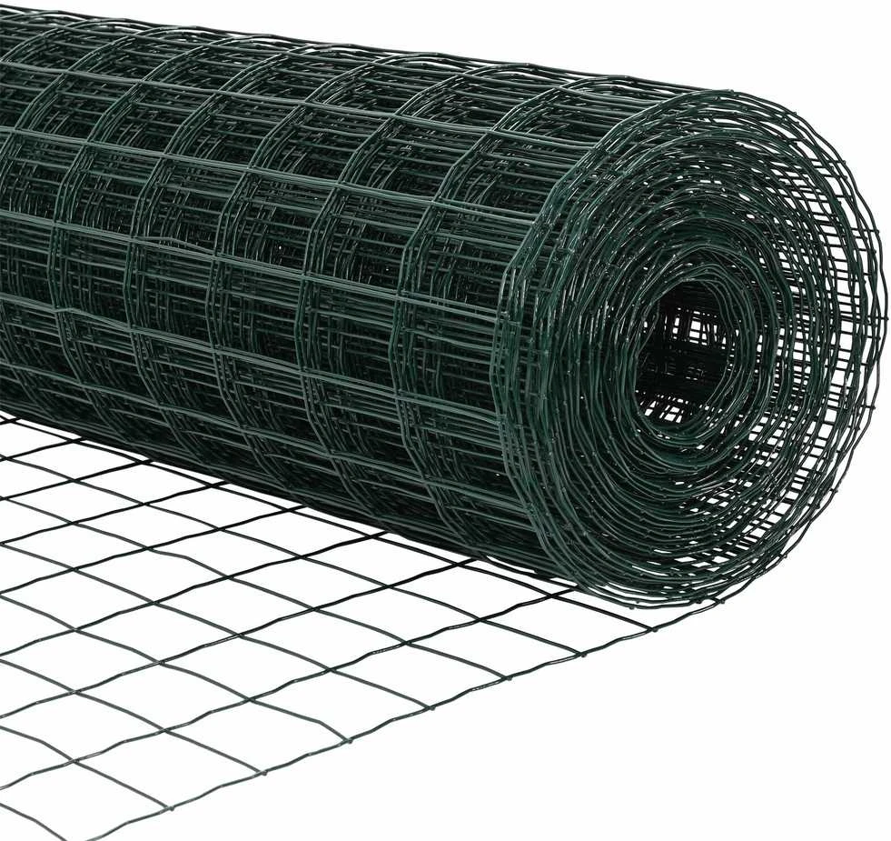 Euro tvoros su stulpu 25 x 0,6 m PVC dengtas plienas Žalia