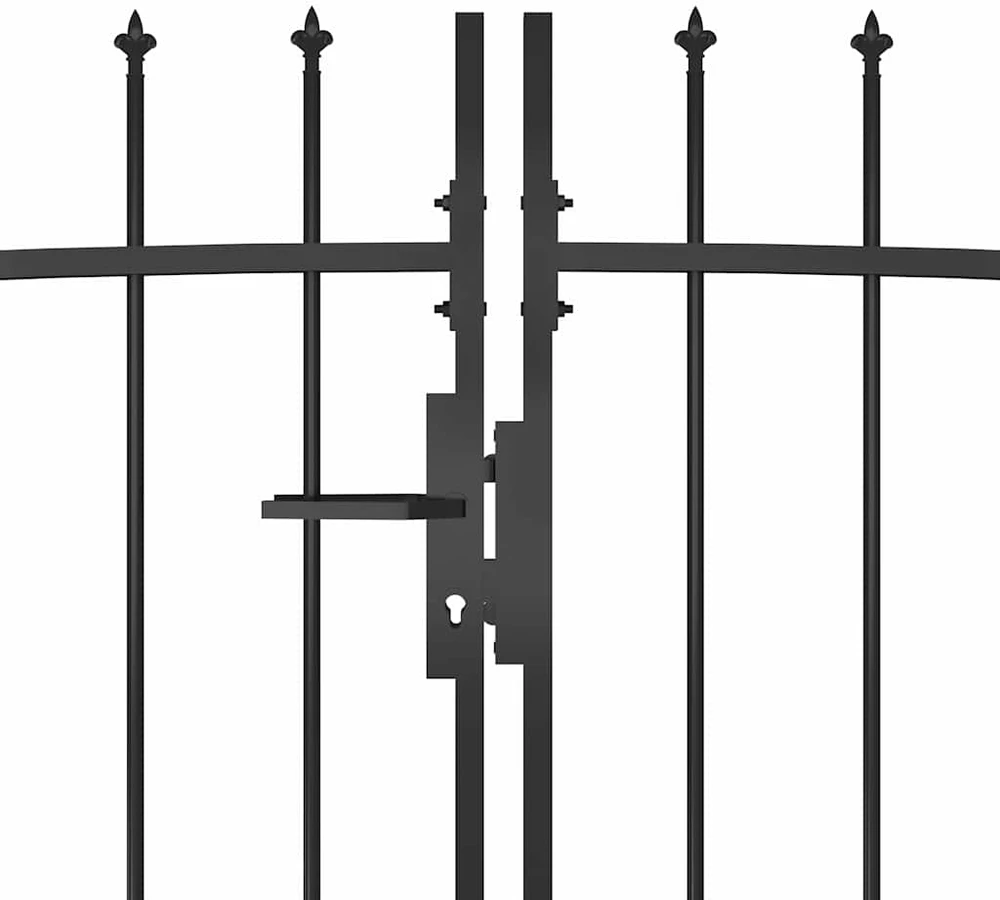 Sodo vartai su iečių viršugaliais, juodos spalvos, 5x1,75m