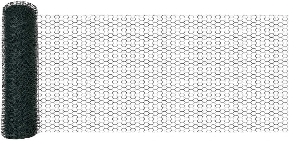 Hexagonal Fence with Post 25 x 0,5 m PVC dengtas plienas Žalia