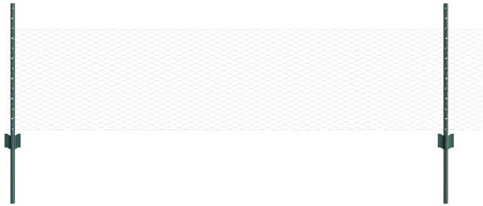 Hexagonal Fence with Post 25 x 0,5 m PVC dengtas plienas Žalia