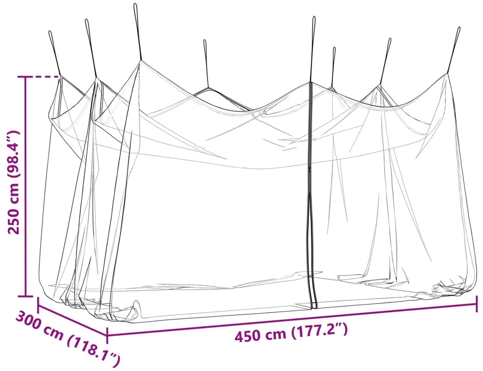 Sodo uodų tinklas 220 mesh Balta 3 x 4,5 x 2,5 m Poliesteris