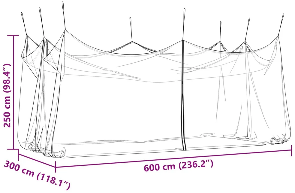 Sodo uodų tinklas 220 mesh Balta 3 x 6 x 2,5 m Poliesteris