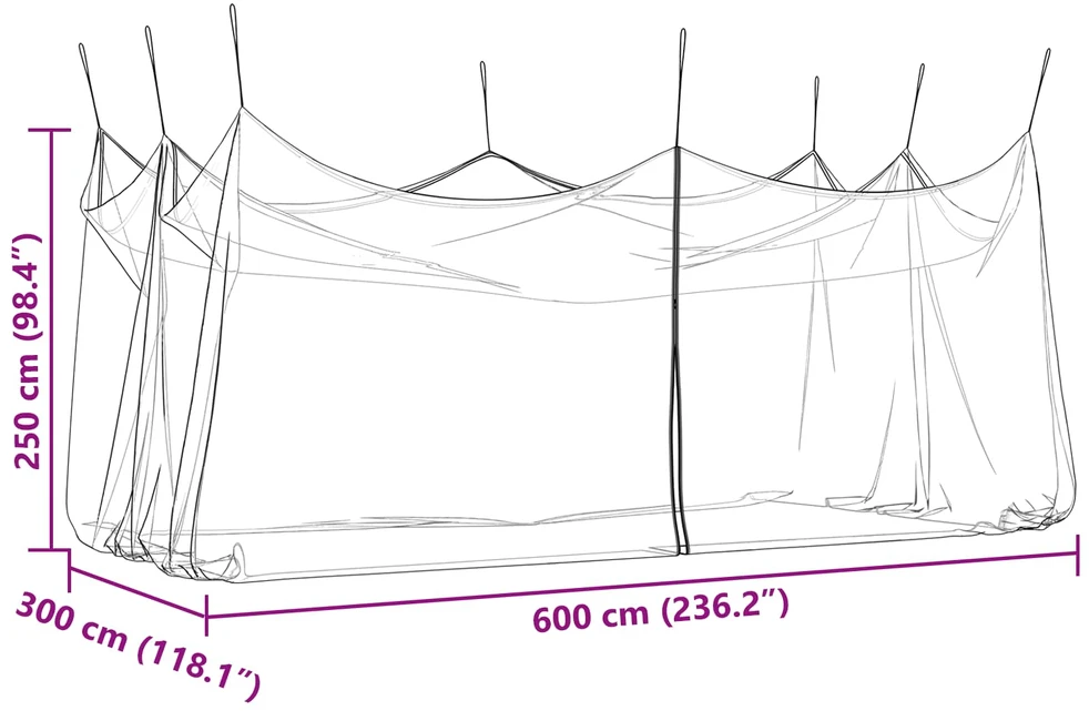 Sodo uodų tinklas 220 mesh Balta 3 x 6 x 2,5 m Poliesteris