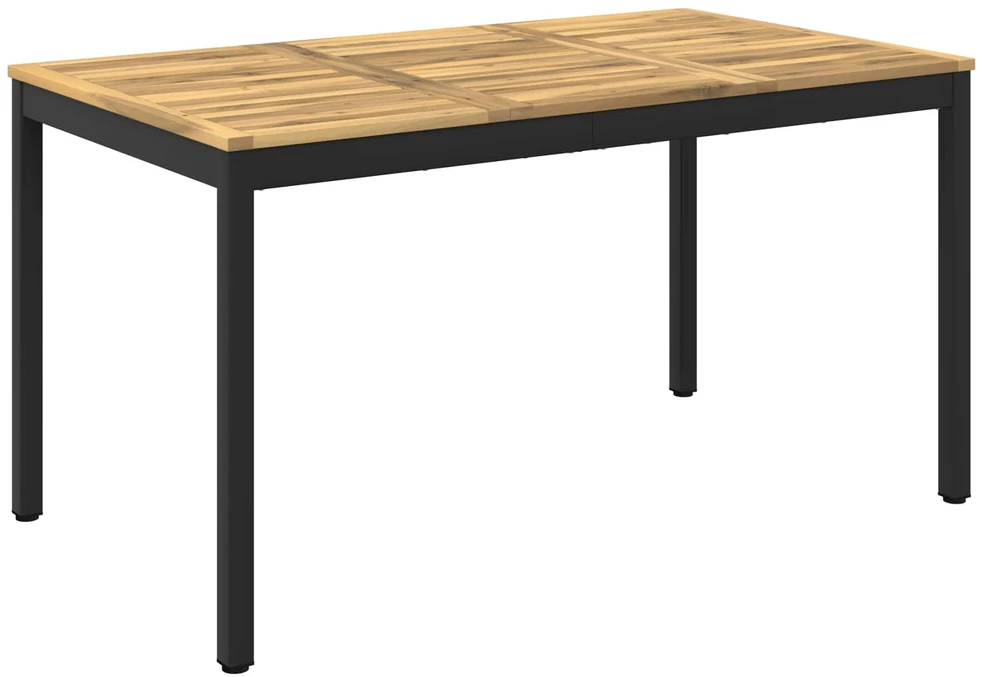 Sodo vakarienės stalas Balinta ir juoda 141 x 80,5 x 75 cm