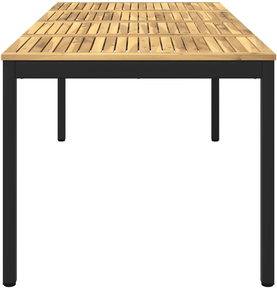 Sodo vakarienės stalas Balinta ir juoda 147 x 88,5 x 75 cm