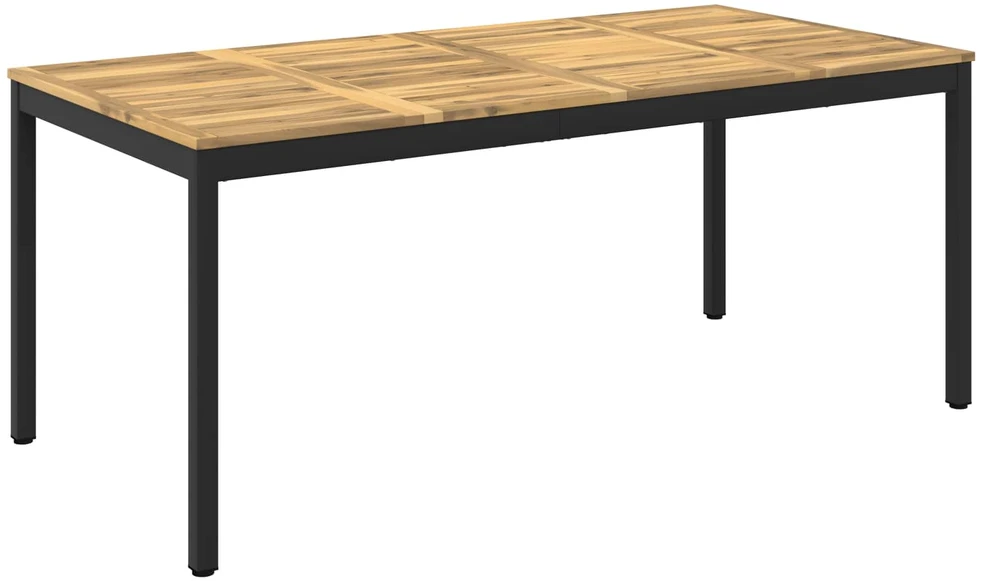 Sodo vakarienės stalas Balinta ir juoda 147 x 88,5 x 75 cm