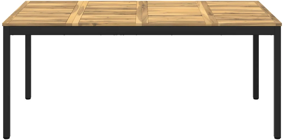 Sodo vakarienės stalas Balinta ir juoda 147 x 88,5 x 75 cm