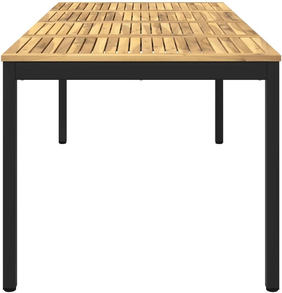 Sodo vakarienės stalas Balinta ir juoda 180 x 88,5 x 75 cm