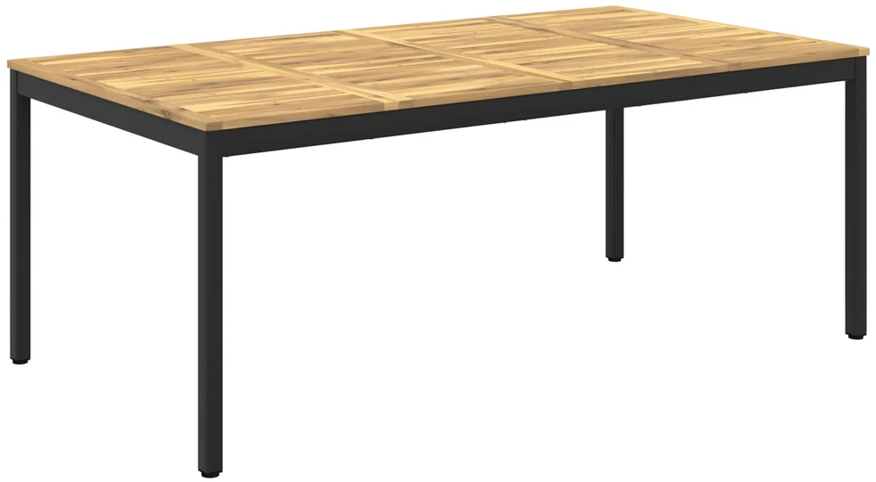 Sodo vakarienės stalas Balta ir juoda 196 x 100,5 x 75 cm