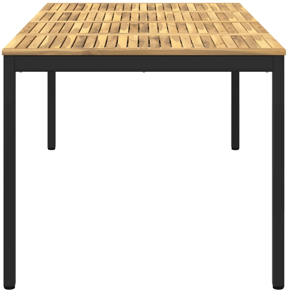 Sodo vakarienės stalas Balta ir juoda 196 x 100,5 x 75 cm