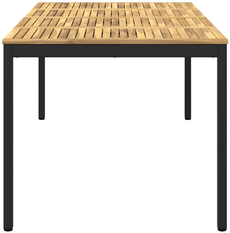 Sodo vakarienės stalas Balta ir juoda 196 x 100,5 x 75 cm