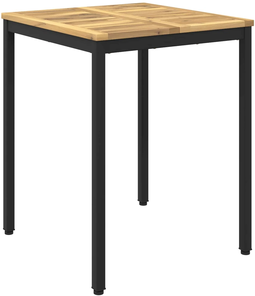 Sodo vakarienės stalas Balinta ir juoda 60 x 60,5 x 75 cm