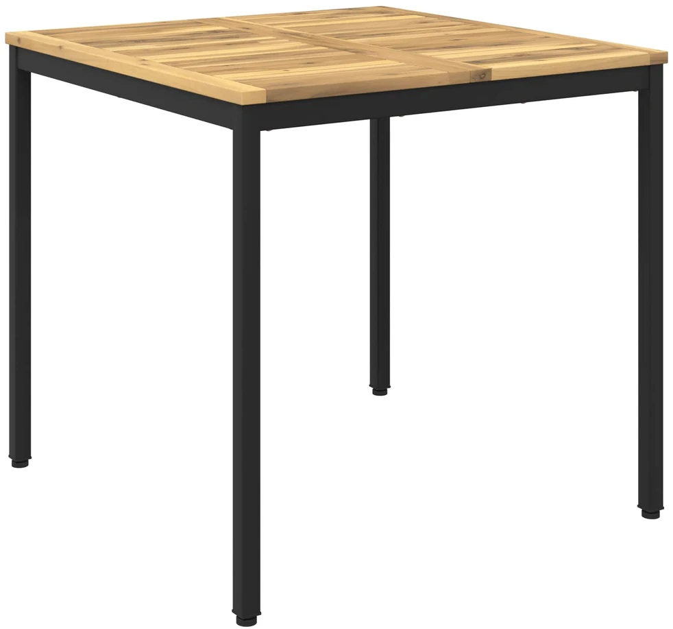 Sodo vakarienės stalas Balinta ir juoda 80 x 80,5 x 75 cm