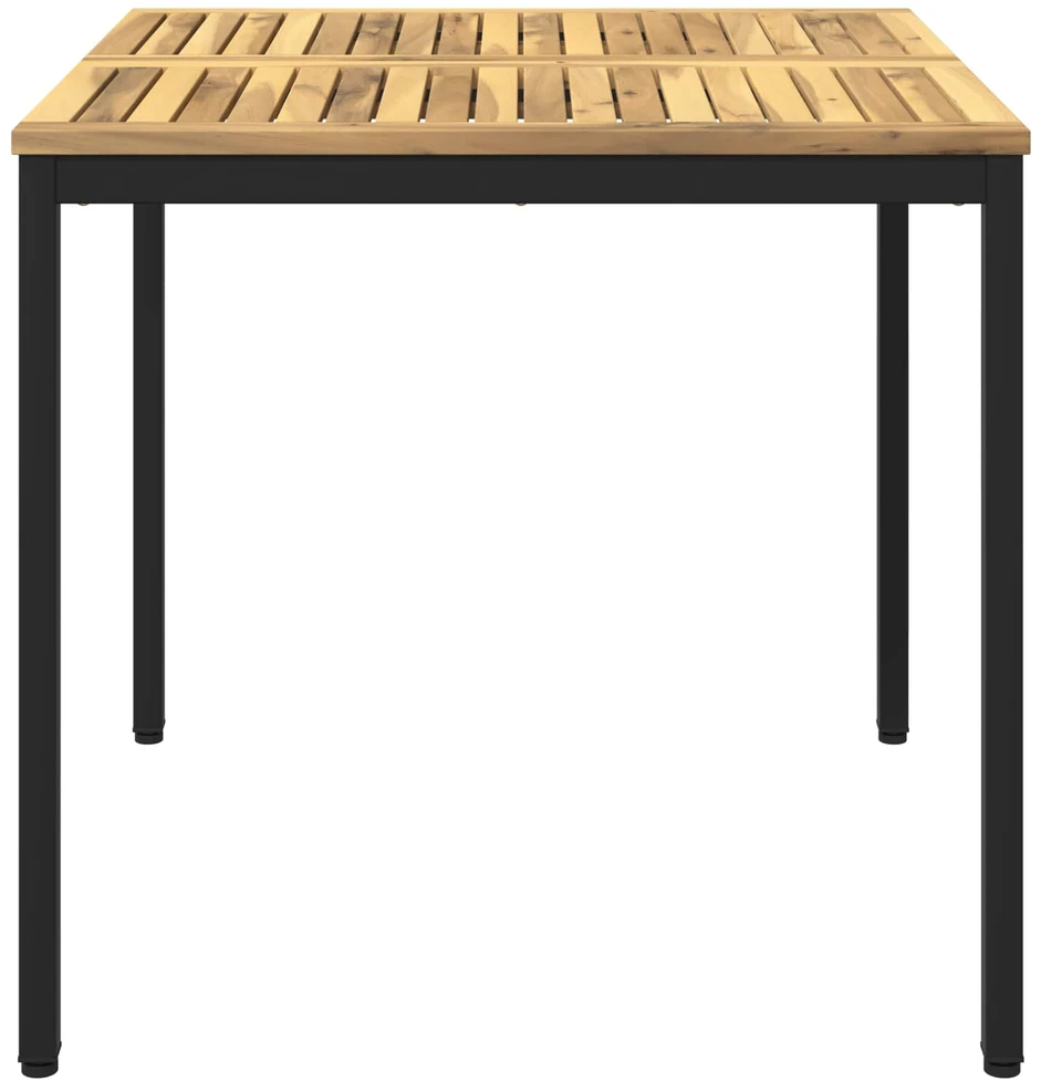 Sodo vakarienės stalas Balinta ir juoda 80 x 80,5 x 75 cm