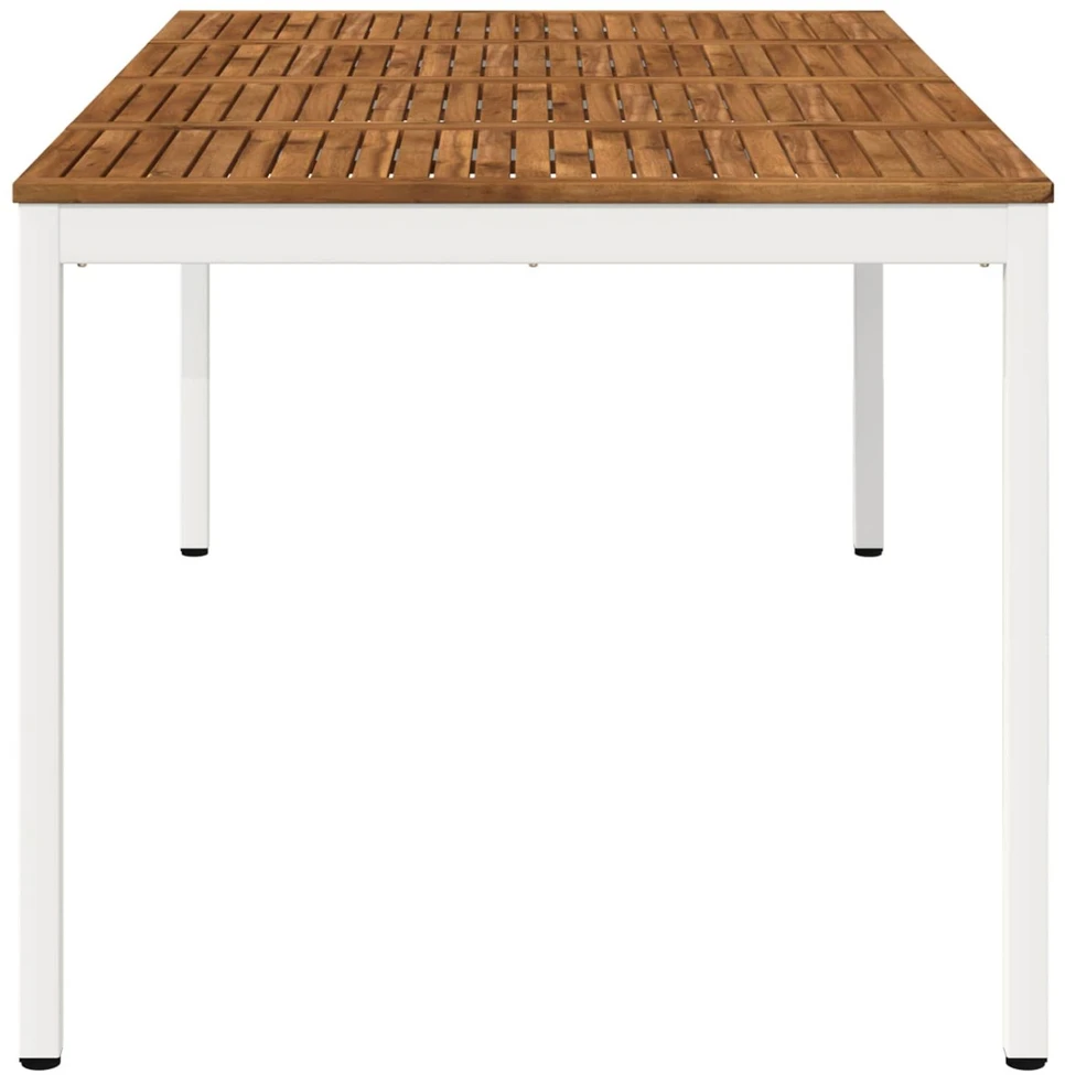 Sodo vakarienės stalas Natūrali ir Balta 196 x 100,5 x 75 cm