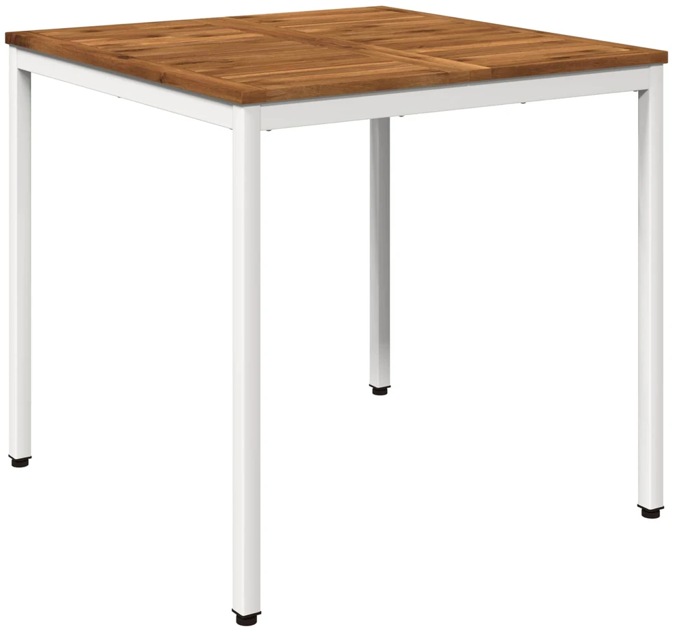 Sodo vakarienės stalas Natūrali ir Balta 80 x 80,5 x 75 cm