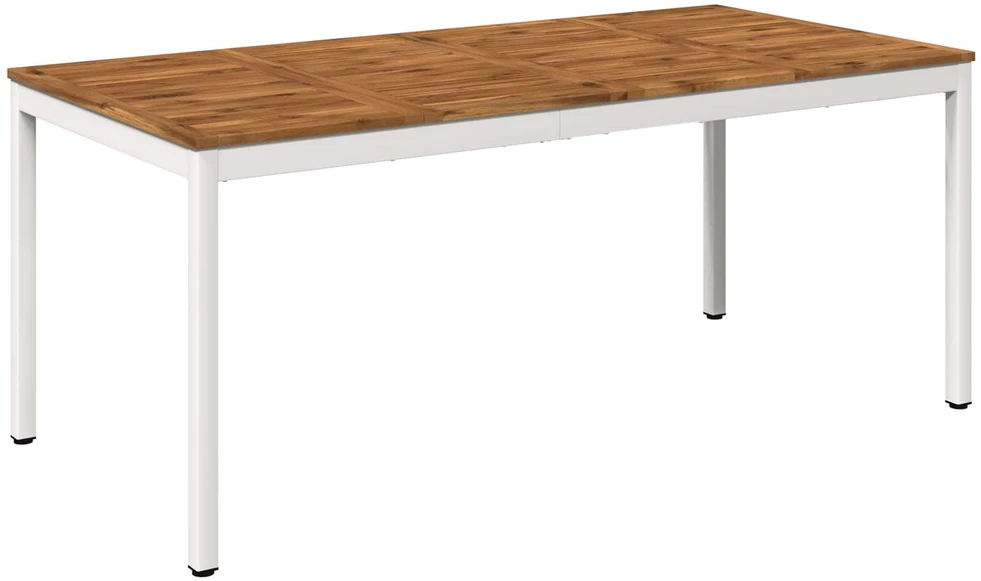 Sodo vakarienės stalas Natūrali ir Balta 147 x 88,5 x 75 cm