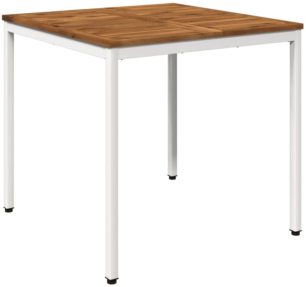 Sodo vakarienės stalas Natūrali ir Balta 80 x 80,5 x 75 cm