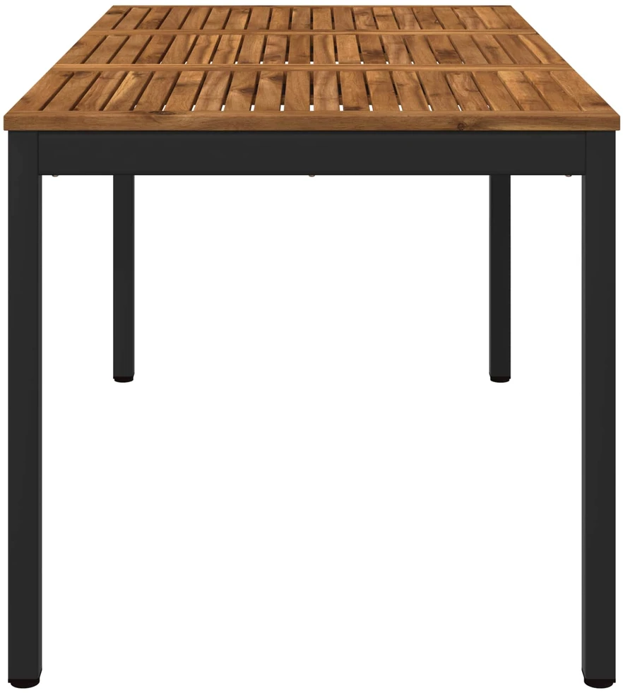 Sodo vakarienės stalas Natūrali ir juoda 141 x 80,5 x 75 cm