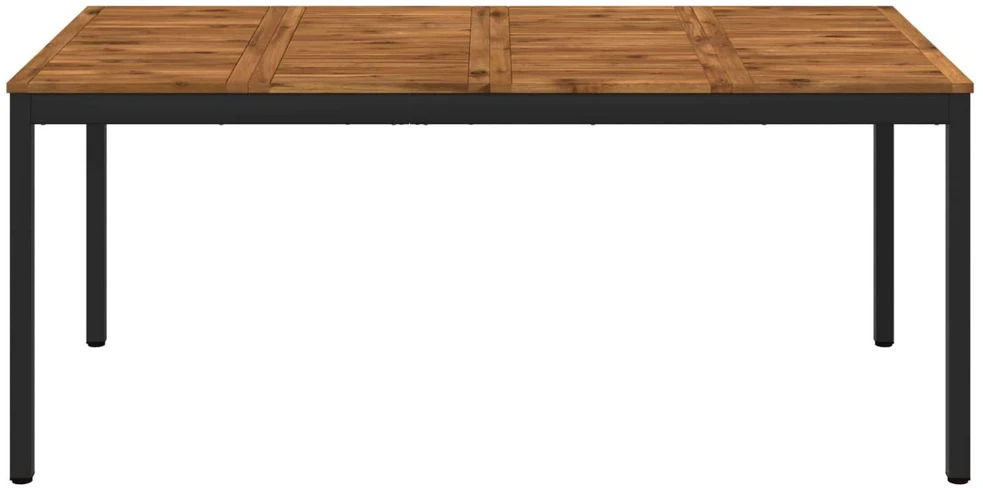 Sodo vakarienės stalas Natūrali ir juoda 147 x 88,5 x 75 cm