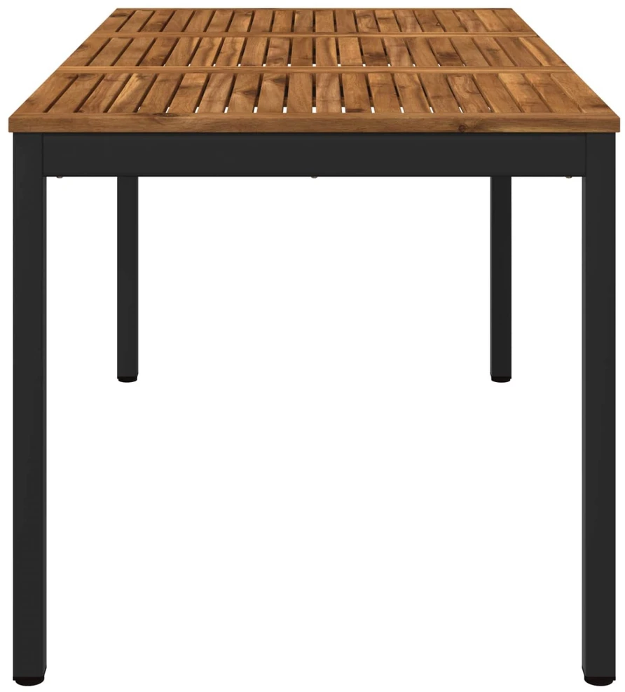 Sodo vakarienės stalas Natūrali ir juoda 141 x 80,5 x 75 cm