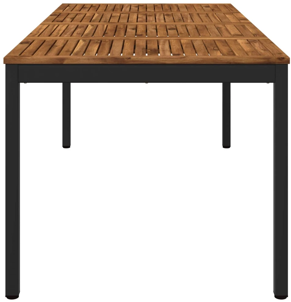 Sodo vakarienės stalas Natūrali ir juoda 147 x 88,5 x 75 cm