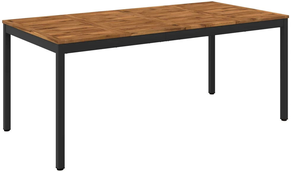 Sodo vakarienės stalas Natūrali ir juoda 147 x 88,5 x 75 cm