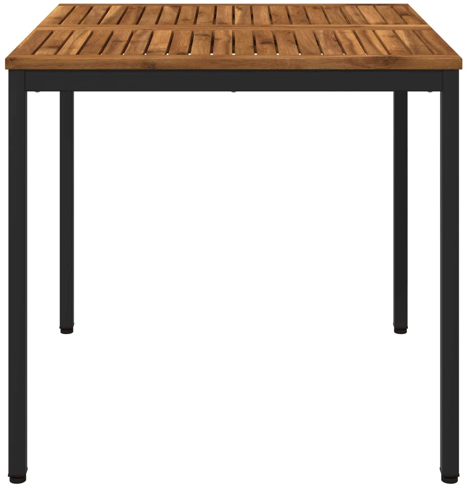 Sodo vakarienės stalas Natūrali ir juoda 80 x 80,5 x 75 cm