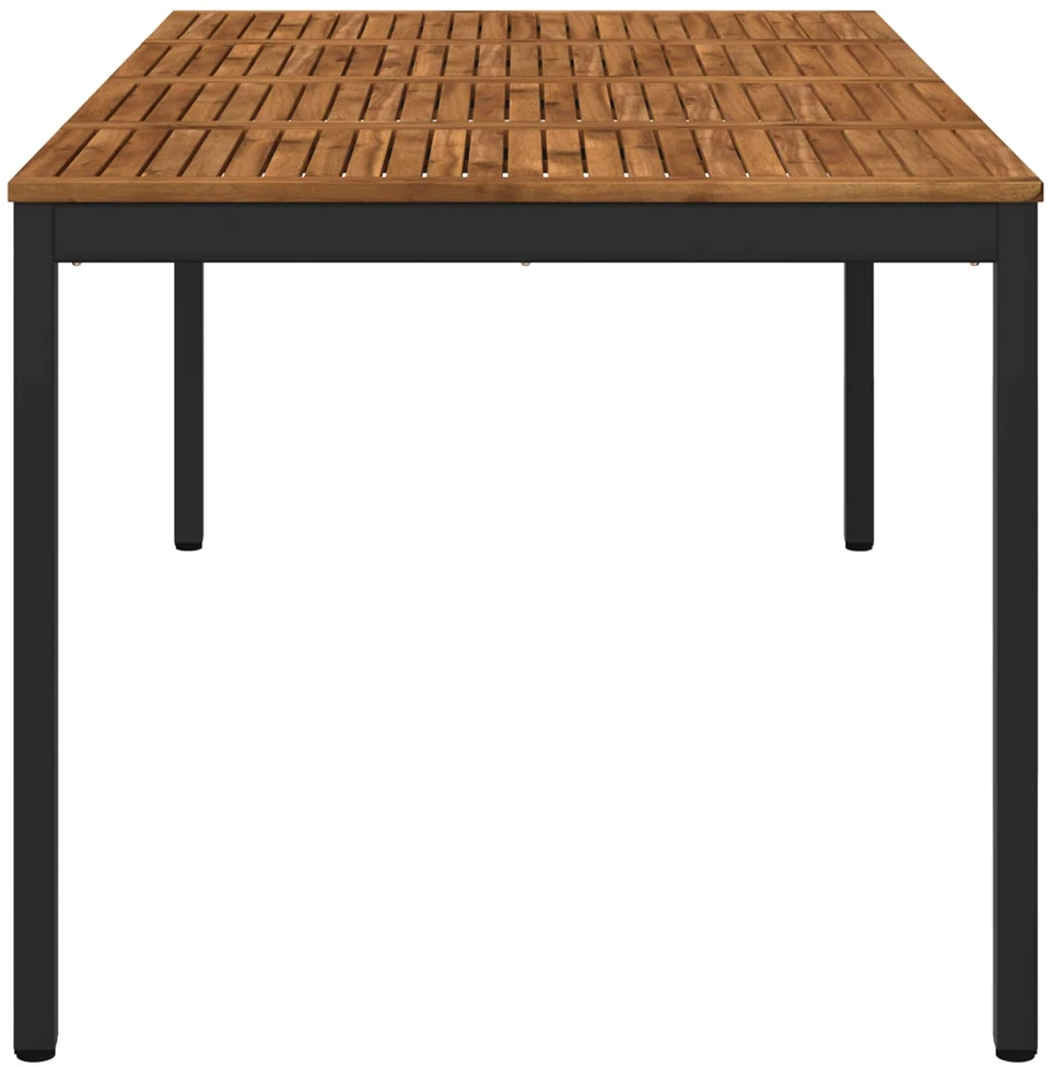 Sodo vakarienės stalas Natūrali ir juoda 196 x 100,5 x 75 cm