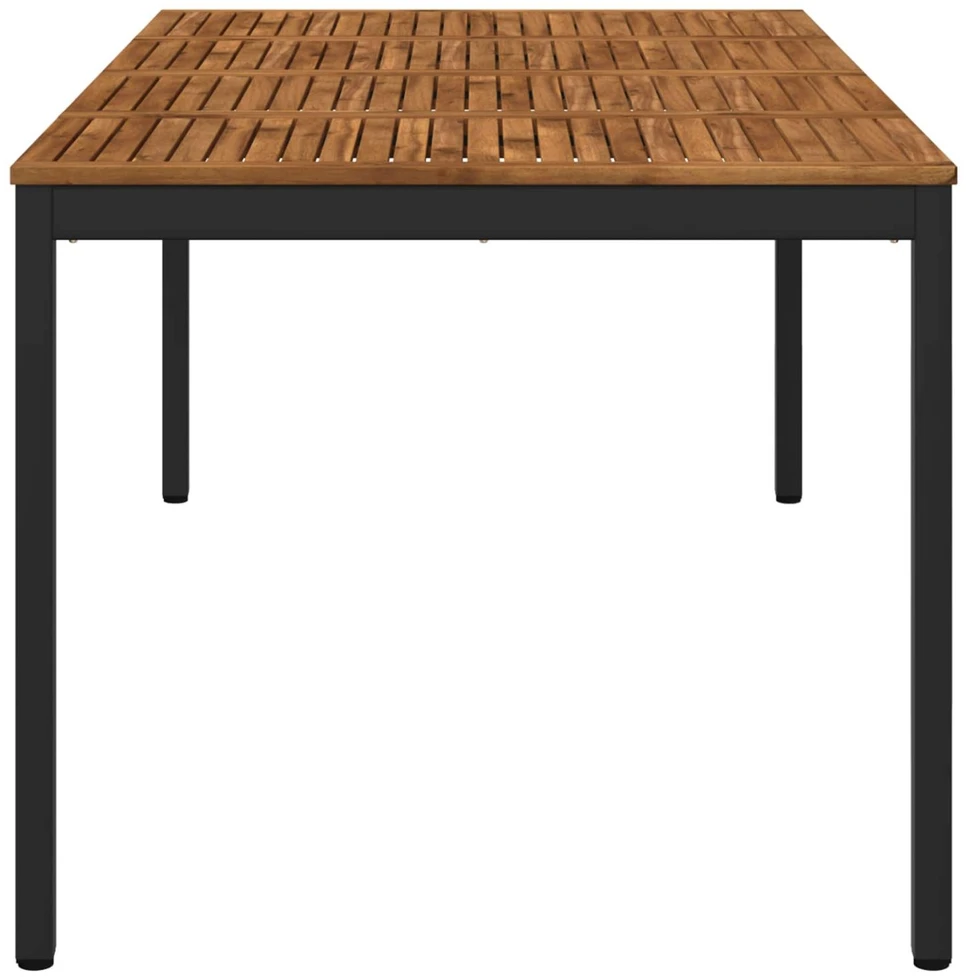 Sodo vakarienės stalas Natūrali ir juoda 196 x 100,5 x 75 cm