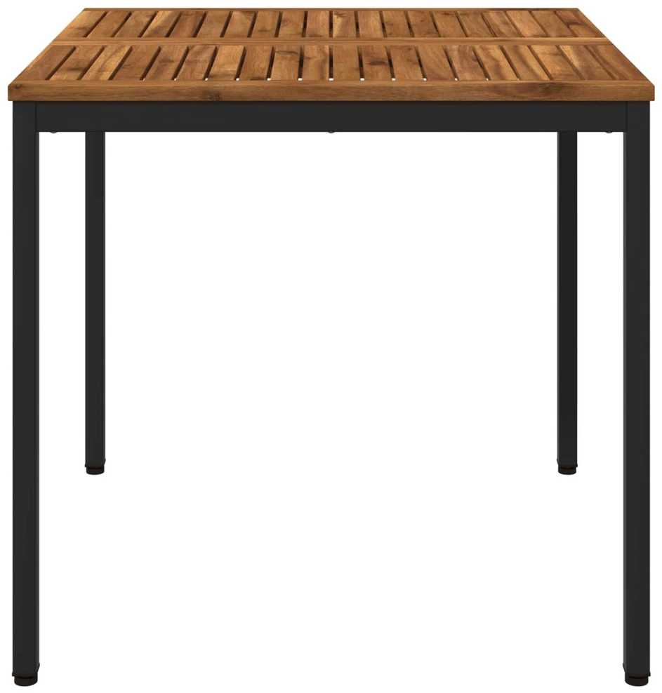 Sodo vakarienės stalas Natūrali ir juoda 80 x 80,5 x 75 cm