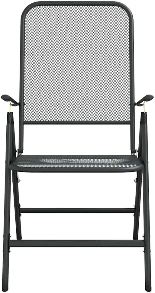 Lauko baldų komplektas Sodo valgomojo baldų komplektas, 3 dalių, antracito, metalas