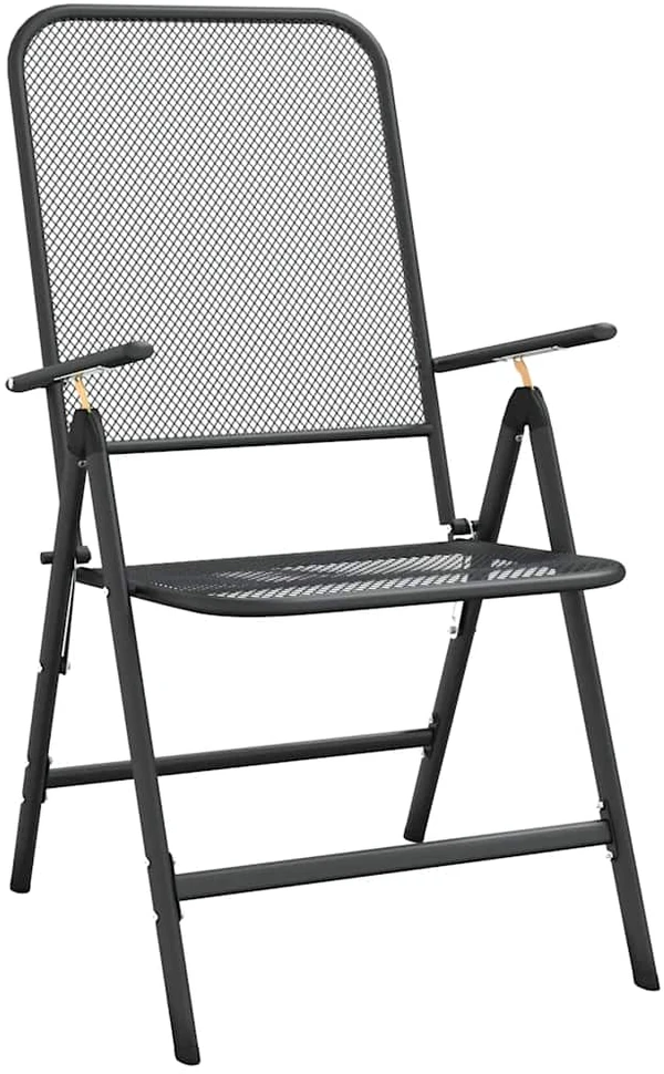 Lauko baldų komplektas Sodo valgomojo baldų komplektas, 3 dalių, antracito, metalas
