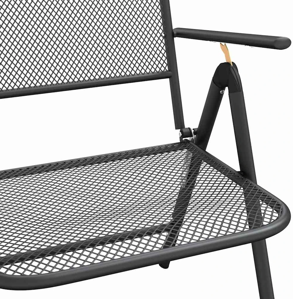 Lauko baldų komplektas Sodo valgomojo baldų komplektas, 3 dalių, antracito, metalas