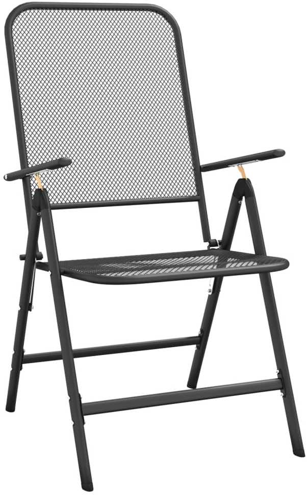 Lauko baldų komplektas Sodo valgomojo baldų komplektas, 3 dalių, antracito, metalas
