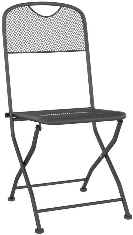 Lauko baldų komplektas Sodo valgomojo baldų komplektas, 3 dalių, antracito, metalas