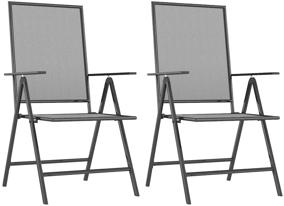 Lauko baldų komplektas Sodo valgomojo baldų komplektas, 3 dalių, antracito, plienas
