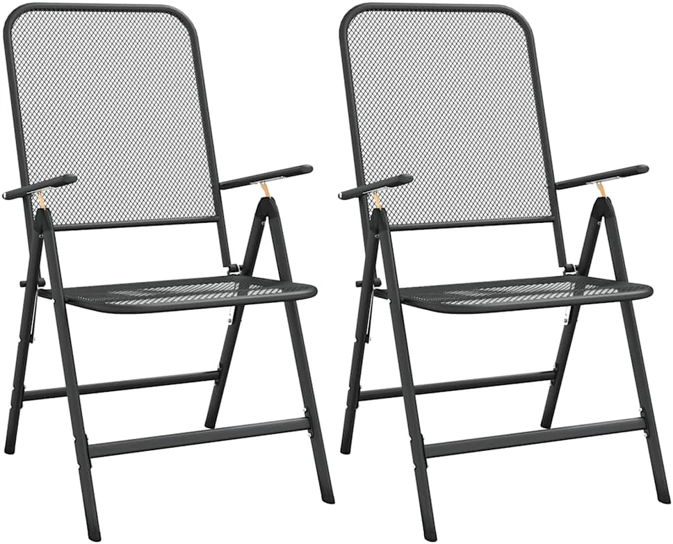 Lauko baldų komplektas Sodo valgomojo baldų komplektas, 3 dalių, antracito, metalas