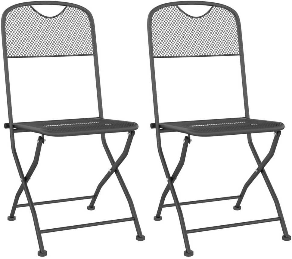 Lauko baldų komplektas Sodo valgomojo baldų komplektas, 3 dalių, antracito, metalas