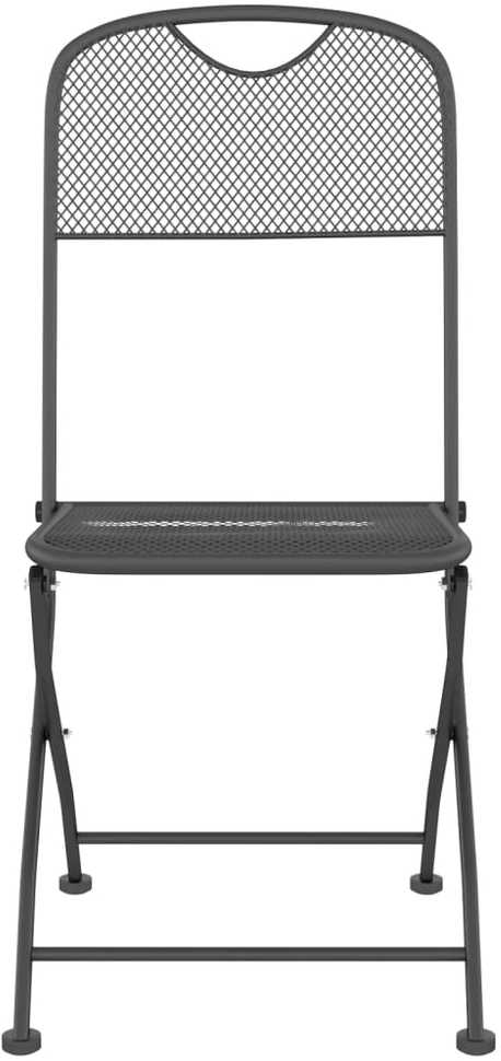 Lauko baldų komplektas Sodo valgomojo baldų komplektas, 3 dalių, antracito, metalas